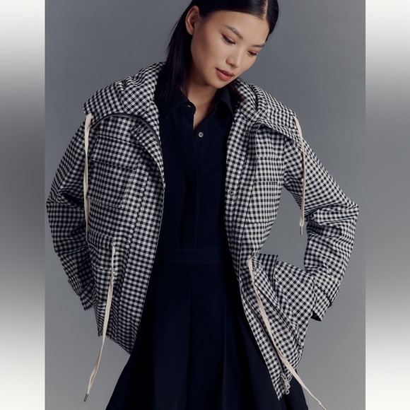 Avec Les Filles Jackets & Blazers - Avec Les Filles Black and White Checkered Utility Jacket